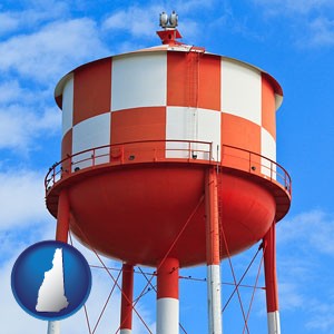 a water storage tower - with New Hampshire icon