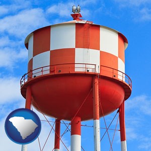 a water storage tower - with South Carolina icon